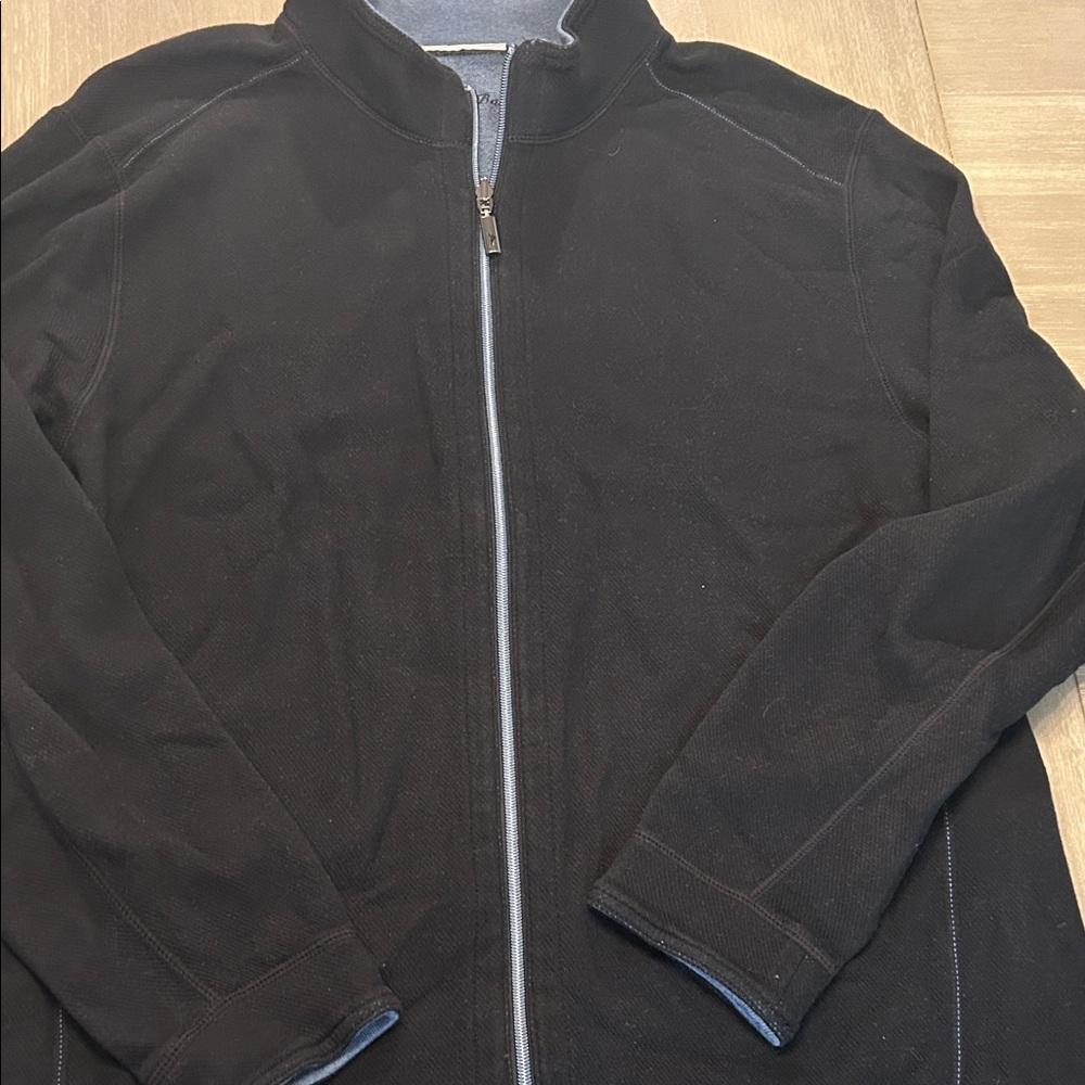 Tommy Bahama Men's Black Zip-Up Sweater